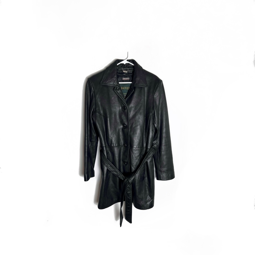 Danier Genuine Leather Belted Jacket.